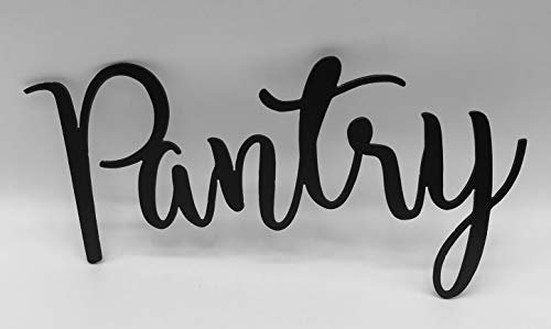 Epic Designs Pantry Colors Script Metal Steel Plasma Cut Sign for Door Wall Bathroom Decoration (Black)