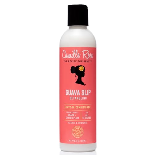Camille Rose Guava Slip Detangling Leave In Conditioner with Guava Kakadu Plum and Aloe Leaf Juice to Detangle and Soften for All Hair Textures 8 fl oz