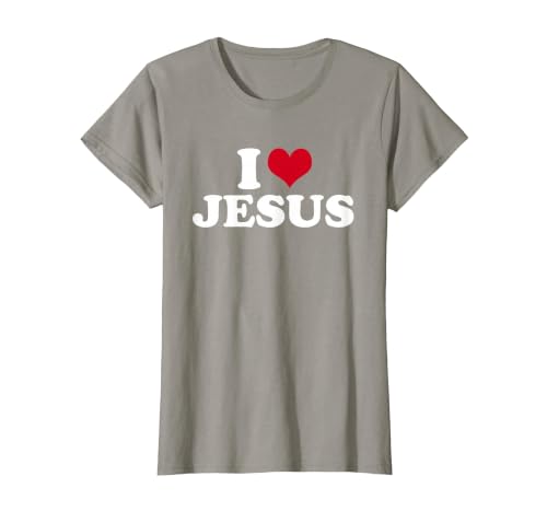 I Love Jesus I Heart Jesus T-Shirt, Women, Slate Grey, Large