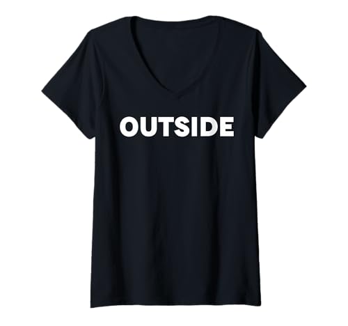 Women's Outside Only SimpleText Word V-Neck T-Shirt