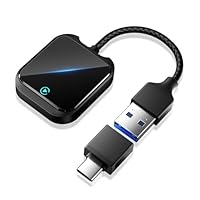 PTGTO 2026 CarPlay Wireless Adapter & Android Auto Wireless Adapter, USB-A/USB-C, iOS 10+/Android 10+ Kompatibel, Plug & Play, Keine Überhitzung, OTA Online Updates