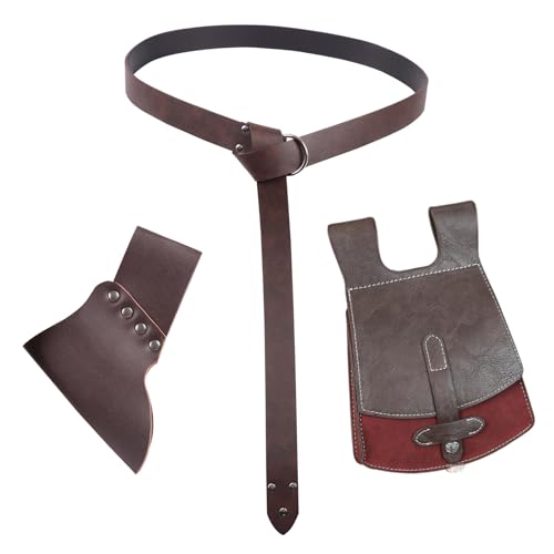 Accessoires costume historique : ceinture et pochette cuir pour cosplay médiéval et GN