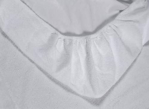Parure de lit double hypoallergénique en coton blanc anti-boulochage