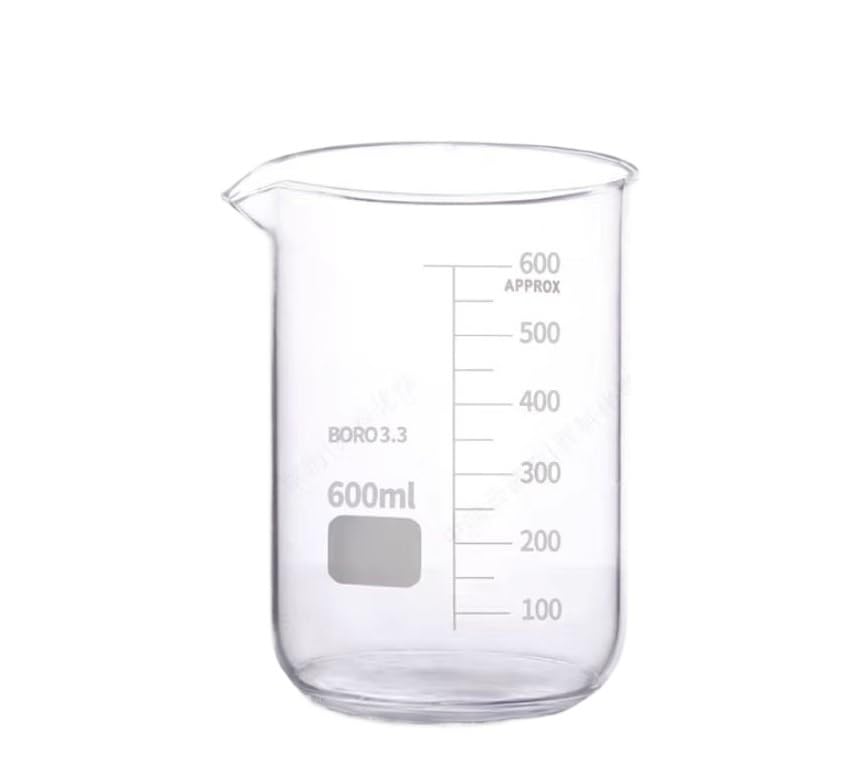 1 szt. 100 ml do 5000 ml, zlewka ze szkła borokrzemianowego o grubych ściankach – sprzęt laboratoryjny odporny na wysokie temperatury(600ml)