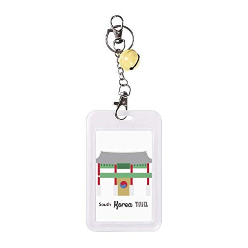 Funda protectora de tarjetas para viajes con motivo de Corea del Sur en color campana amarilla