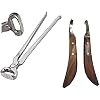 Farrier Hoof Nipper 14 Inch & Hoof Knives Set (Left & Right Handed) Professional Horse Hoof Trimming & Shoeing Tools, Sharp Stainless Steel Blades, Durable & Ergonomic Design