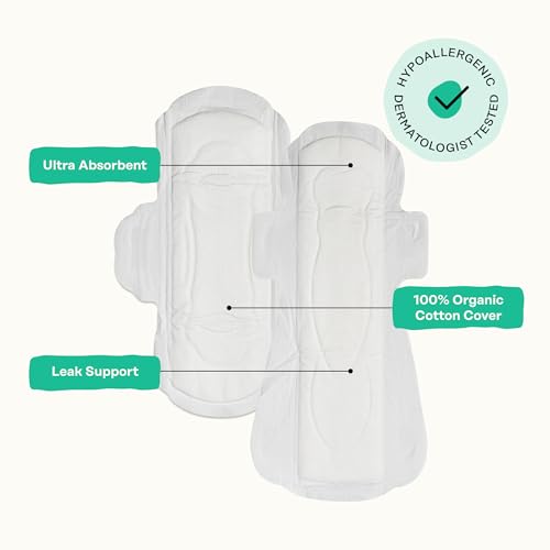 Image of Honey Pot - Herbal Sanitary Pads for Women - Regular & Overnight Flow w /Wings - Infused w /Essential Oils for Cooling Effect & Organic Cotton Cover - Medium Pack - Feminine Care - 16 ct