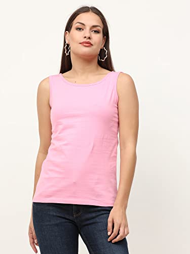 Image of Ecoline Clothing Eco-Friendly Women's Cotton Regular Fit Dual V Neck /Round Neck Tank Top, Yellow, Large