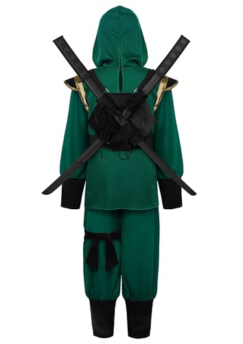 Disfraz Ninja Verde para Niños con Accesorios miniatura 2