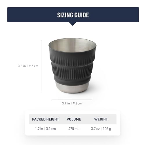 Image of Sea to Summit Detour Stainless Steel Collapsible 16 Ounce Camp Mug, Laurel Wreath Green