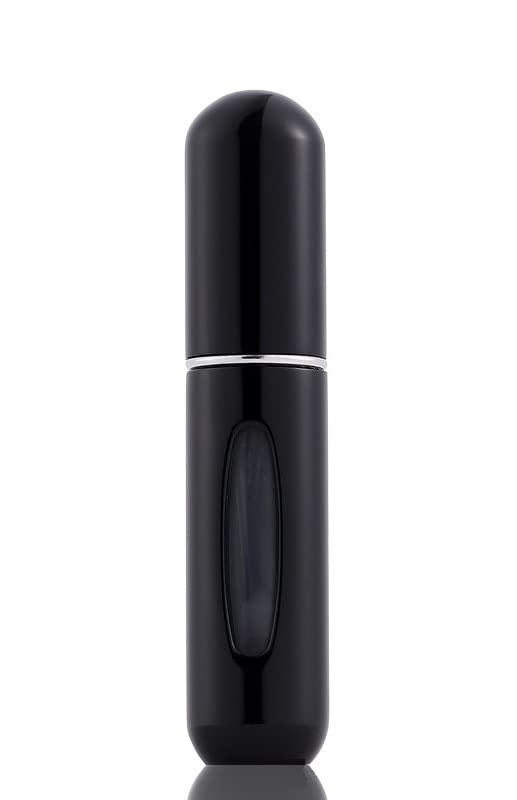 Image of Augen Portable Mini Refillable Perfume Atomizer Bottle Atomizer Travel Size Spray Bottles Accessories 5Ml - 1 Piece (Black) - Aluminium