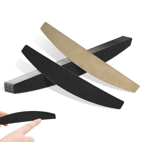 100-teiliges Halbmond-Nagelfeilen-Set, doppelseitiger wiederverwendbarer Fingernagelfeiler, Edelstahl-Feilenstäbe, Fußleisten-Nagelfeilenstreifen, Einweg-Maniküre-Werkzeuge für Acrylnägel, Naturnägel