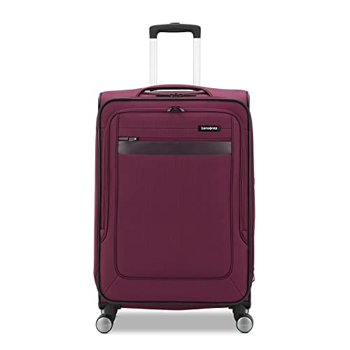 Image of Samsonite Ascella 3.0 Lightweight Softside Luggage Spinner Collection, Light Plum, Checked-Medium Spinner, Ascella 3.0 Softside Expandable Luggage With Spinners