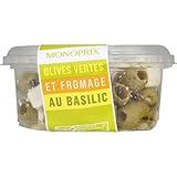 Le pot de 150g Monoprix Olives vertes et fromage au basilic - Le pot de 150g