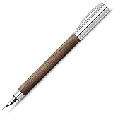 pluma fuente madera Pluma de grosor F Faber-Castell 148581 Ambition - Pluma estilográfica (madera de nogal, plumín F, 1 unidad)