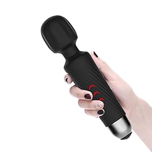 【2023NEW】電マ Raykel人気デンマ強力 コードレス【20種振動・8段階速度・収納ポーチ付き】USB充電式 軽量 携帯便利 手が痺れない 電ま 360°曲がりヘッド 静音設計 防水 でんま 電動ハンディ 柔軟シリコン製(Black)