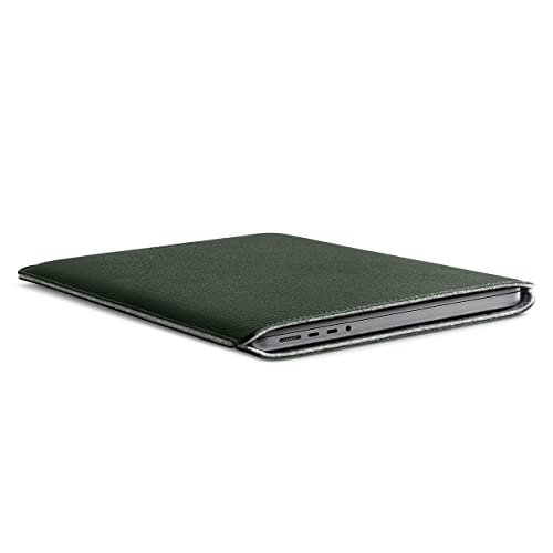 WOOLNUT Sleeve Case for MacBook Pro 16, Charge in Sleeve, Full-Grain Leather, Wool Felt Interior, Tailor-Made Fit - Image 4