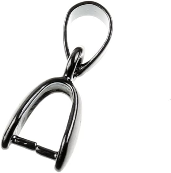 50pcs 17x7mm Alloy Jewelry Findings Pendants Clasps&Hooks Clips Bails Connectors Charm Bail Beads DIY Jewelry Parts Accessories - (Color: Gun Black/Size: 17x7mm)