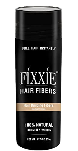 Hair Building Fibers MEDIUM BLONDE for Thinning Hair 27.5g Bottle, Hair Fibre Concealer for Hair Loss for Men and Women, Naturally Thicker Looking Hair with Keratin Hair Fibres