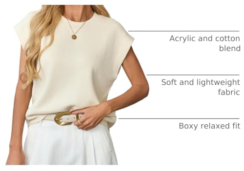 Image of GREAIDEA Womens Sleeveless Sweater Vest Crewneck Cap Sleeve Knit Tops Trendy 2026 Summer Spring Business Casual Shirts