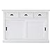 HomeRoots Mahogany, Medium-Density Fibreboard (MDF) Modern Farmhouse White Buffet Server with Sliding Doors