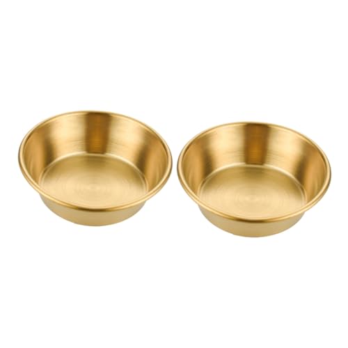 GRIRIW 2pcs Seasoning Dish Sauce Dish Dipping Bowls Cup Accessories Salad Bowl Small Condiment Bowls Condiment Sauce Cup Household Sauce Bowl Convenient Dipping Bowl Stainless Steel