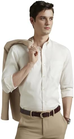 Louis Philippe Men's Regular Fit Easy to Iron Everyday wear Premium Cotton Full Sleeve Solid Formal Shirt