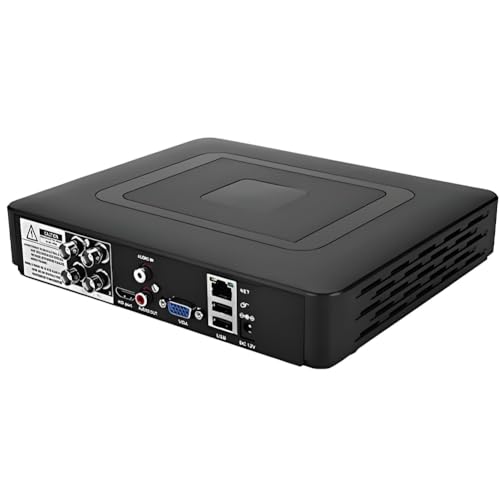 Grabador CCTV 4 Canales, 4 Canales Grabadora De Vídeo, 4 En 1 CCTV AHd/CVI/TVI/DVr NVR Cámara de Seguridad Grabador de Video en Tiempo Real, Kit de de Cámara de Vigilancia Para El Hogar