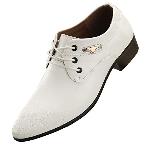 Men's Patent Leather Tuxedo Oxfords,Cloud Pattern Classic Business Derby Dress Shoes Leather Lined Lace-up Formal Oxford