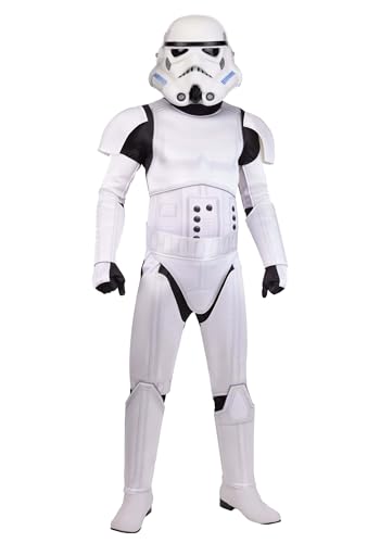 Deluxe Adult Star Wars Stormtrooper Costume - Includes Jumpsuit with Mask Gloves & Hood for Halloween Cosplay S