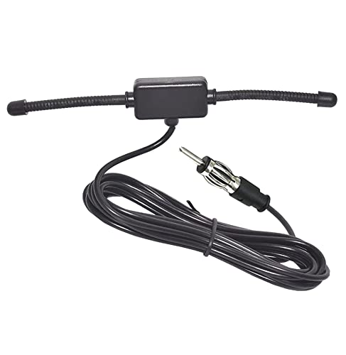 E02S 3m FM/AM Autoantenne mit DIN-Stecker – Selbstklebende Scheibenantenne für klaren Radioempfang – Universelle Patch-Antenne für Auto, LKW, SUV, Boot – Einfache Montage, Störungsarm