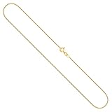 EDELIND Chaîne pour Femme Maille Vénitienne ronde et torsadée en Or Jaune 8 k (333), 85 cm, 1.2 mm, avec Rondelle ressort