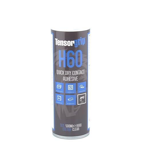 TensorGrip H60A Quick Dry Polystyrene Spray Adhesive 500ml – High Temp Foam & Insulation Glue for EPS/XPS, PIR, Foil-Faced Boards, HVAC & Construction – DCM Free Aerosol