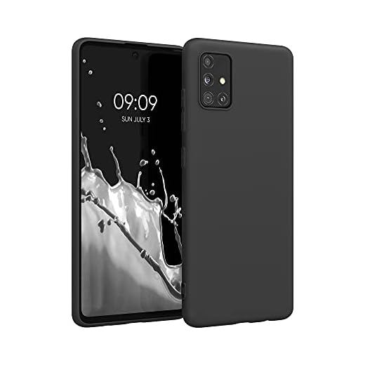 kwmobile TPU-fodral kompatibelt med Samsung Galaxy A51 – fodral mjukt smalt flexibelt skyddande telefonfodral – svart matt
