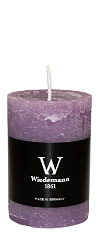 innaGLAS Bougie Pilier Aurora, Mauve, 9 cm, Ø5,8 cm, 30h - Made in Germany - Bougie Votive