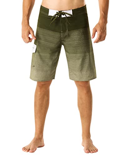 Image of unitop Men's Bathing Board Trunks Beach Shorts Holiday Hawaiian Colorful Striped