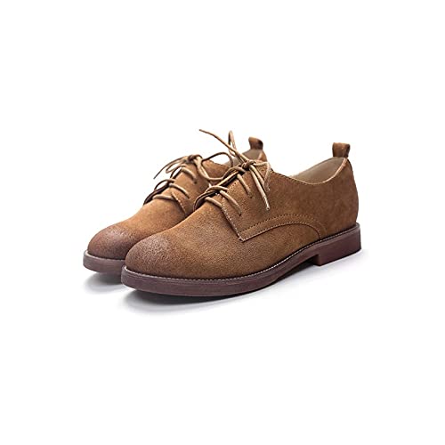 Gxswlaaa Sapatos sociais femininos, sapatos Oxford retrô para mulheres, sapatos femininos de couro l