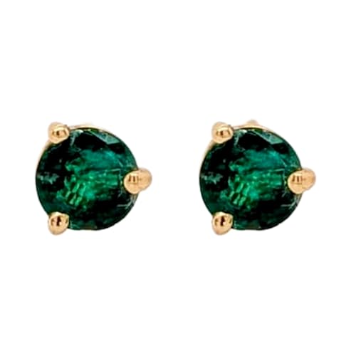 Boucles d'oreilles émeraude naturelle argent sterling 925 plaqué or femme