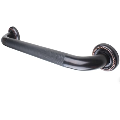 30-inch Textured Grab Bar for Bathtub and Shower, Oil Rubbed Bronze Finish, 1.5-Inch Diameter, Bathroom Toilet Saftey Hand Rail, Wall-Mounted, Great for Towel Holder/Stair Handrail