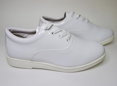 Dinkles Formal Women's Marching Band Shoes, Comfortable, White Patent3