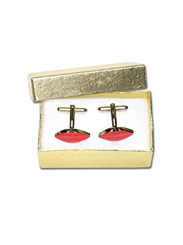 Mancuernillas para hombre color dorado forma lápiz labial miniatura 2