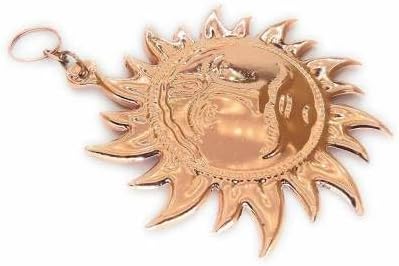 Miniatura 3 de Estatua decorativa de latón para colgar en la pared de Lord Sun Idol Suraj Surya Murti, estatua decorativa de cobre para decoración de pared,