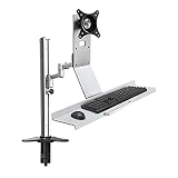 SDdPulse Monitor Arms 13"-27" Single Monitor Stand Wall- Mounted Monitor Mount Stand with Keyboard Tray Height Adjustable Monitor Mount Holds Up to 17.6lbs Monitor Accessories
