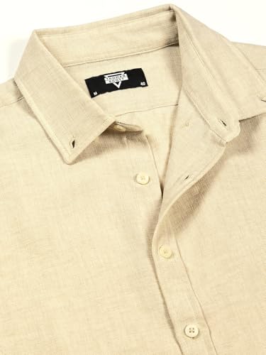 Image of Thomas Scott Men's | Solid | Textured Fabric | Full Sleeve | Slim Fit | Polyester-Blend | Spread Collar | Casual Shirt