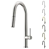 VIGO Greenwich 18'' H Single Handle Pull-Down Sprayer Kitchen Faucet in Stainless Steel-VG02029ST