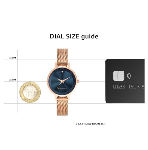 Giordano Fashionista Collection Stylish Analogue Watch for Women | Unique Design with Color Variant Mesh Metal strap | Ladies Wrist Watch to Compliment Your Look Ideal Gift for Women’s |Girls - GD4067