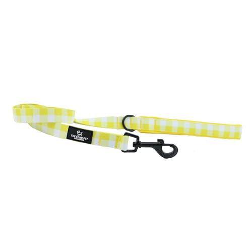 Ancol Soho Pet Collection Yellow Check Lead - Comfortable 100% Recycled Fabric Pet Accessory - Dog Puppy Padded Handle Walking Leash