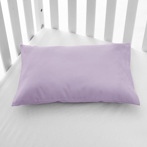 Image of EXQ Home Toddler Pillowcases Zippered 13x18 Travel Pillow Case Set of 2, Small Pillow Case Fits Baby Pillow Sized 12x16, 13x18, Kids Pillowcases 2 Pack Machine Washable (Lavender)