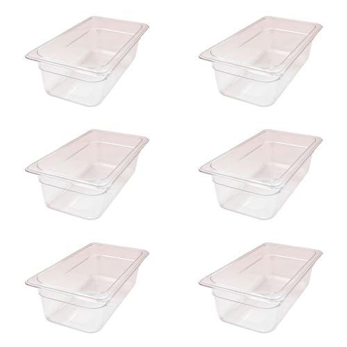 AcMax Gastronorm - Lote de 6 recipientes de plástico para gastronomía, 4 litros, profundidad de 100 mm