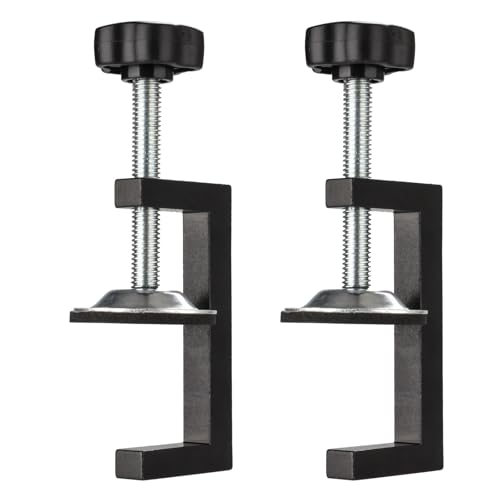 2 Pack C-Clamps for Woodworking Clamping Heavy Duty Aluminium Carbon Steel Household Desk Table Clamps Small Welding Cutting Drilling Clamping for Wood Plastic and Workpieces Clamping 2 Inch C Clamp